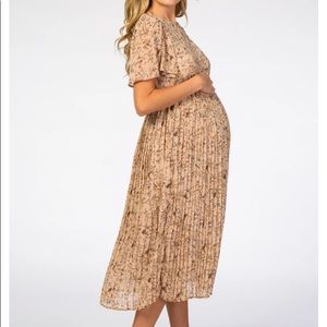 Maternity Dress - Floral Neutral